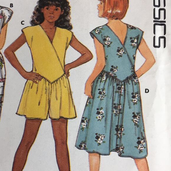 Vintage Butterick Classics 1987 Sewing Pattern 4900 Girl's Jumpsuit/Dress 7-8-10 - Picture 4 of 13
